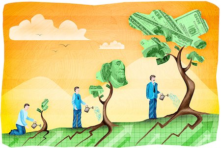 simsearch:630-03482373,k - Businessman watering a money tree Stock Photo - Premium Royalty-Free, Code: 630-03481795