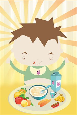 Boy having breakfast Stock Photo - Premium Royalty-Free, Code: 630-03481850