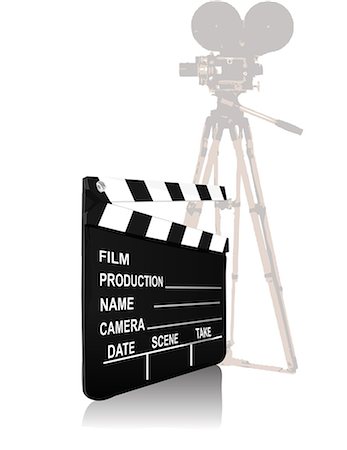 simsearch:630-03481951,k - Gros plan d'une caméra avec une ardoise de film Photographie de stock - Premium Libres de Droits, Code: 630-03481951