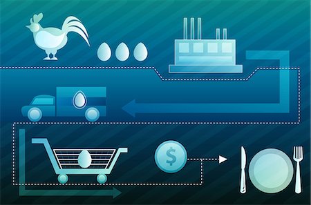 Illustrative representation showing poultry business Foto de stock - Sin royalties Premium, Código: 630-03482103