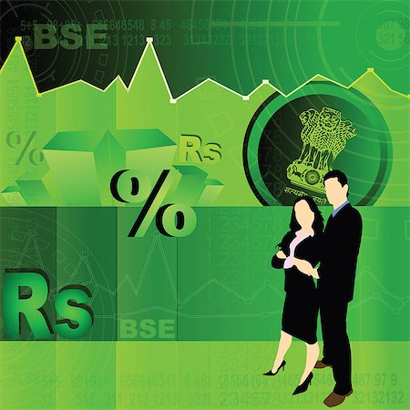 e-commerce - Business executives standing in front of stock index Foto de stock - Sin royalties Premium, Código: 630-03482111