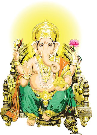 Hindu god Ganesha Stock Photo - Premium Royalty-Free, Code: 630-03482175