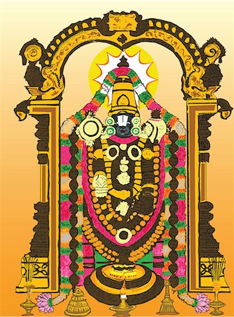 sculptures of indian gods - Hindu god Tirupati Balaji Stock Photo - Premium Royalty-Free, Code: 630-03482172