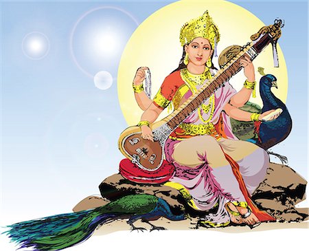 simsearch:630-03482182,k - Hindu goddess Saraswati Stock Photo - Premium Royalty-Free, Code: 630-03482173