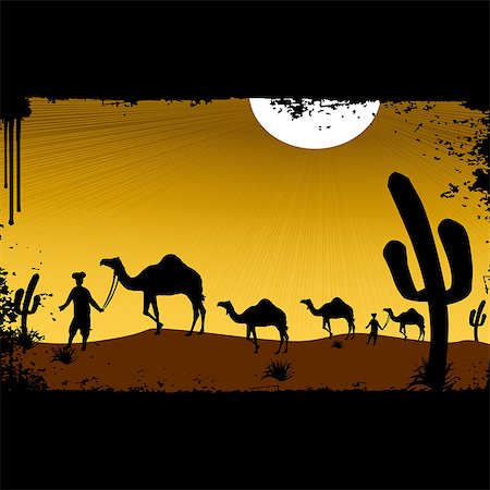 rajasthan natural scenery - Men leading camels in a desert, Rajasthan, India Stock Photo - Premium Royalty-Free, Code: 630-03482215