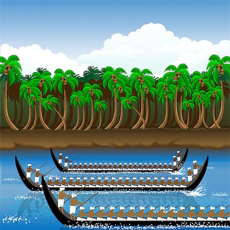 festival in kerala clip art - Snake boat racing in Onam festival, Kerala, India Stock Photo - Premium Royalty-Free, Code: 630-03482234