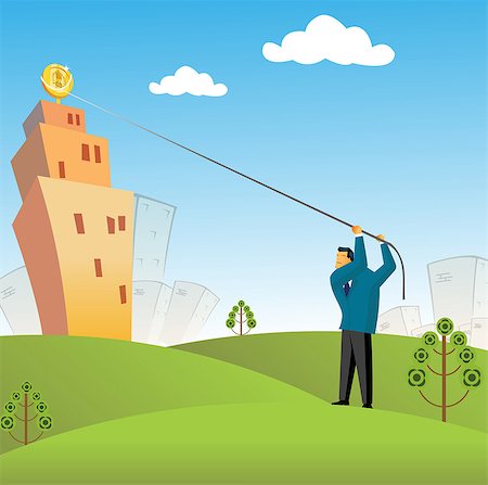 Businessman pulling a coin from the top of a bank Foto de stock - Sin royalties Premium, Código: 630-03482268