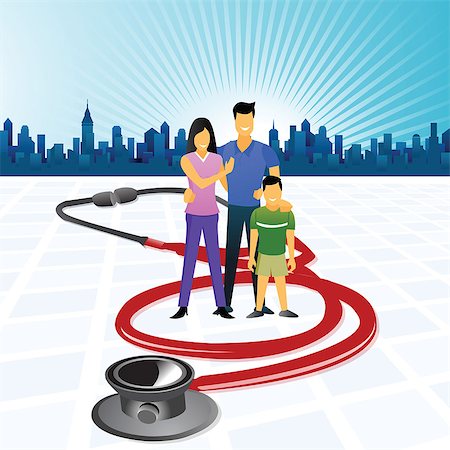 father son adult india - Family surrounded with a stethoscope Stock Photo - Premium Royalty-Free, Code: 630-03482320