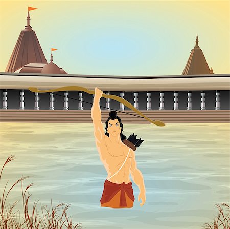 pictures mythical - Hindu god Rama in a river Stock Photo - Premium Royalty-Free, Code: 630-03482321