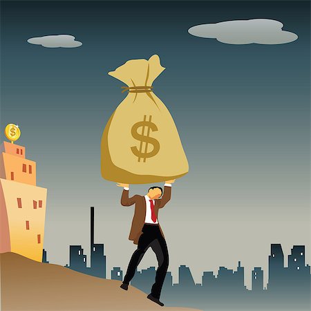 Businessman carrying a money bag Stock Photo - Premium Royalty-Free, Code: 630-03482377