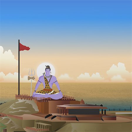 simsearch:630-03482182,k - Lord Shiva meditating Stock Photo - Premium Royalty-Free, Code: 630-03482495