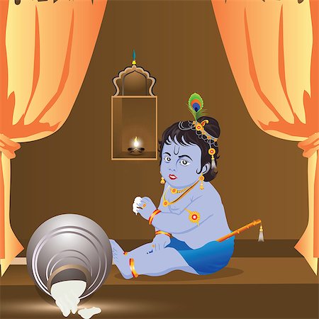 pictures mythical - Close-up of Lord Krishna eating butter Stock Photo - Premium Royalty-Free, Code: 630-03482500