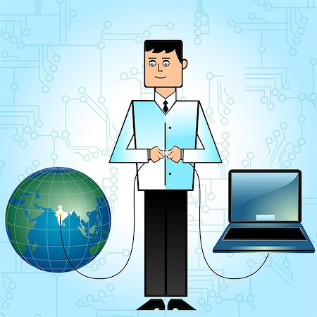 people connected globe - Businessman connecting India with network Stock Photo - Premium Royalty-Free, Code: 630-03482533