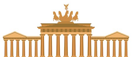 puerta de brandemburgo - Quadriga statues on a monument, Brandenburg Gate, Berlin, Germany Foto de stock - Sin royalties Premium, Código: 630-03482576