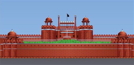 Facade of a fort, Red Fort, Delhi, India Fotografie stock - Premium Royalty-Free, Codice: 630-03482571