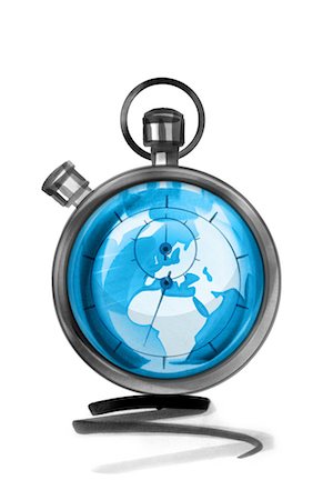 simsearch:632-05554247,k - Globe in stopwatch Foto de stock - Royalty Free Premium, Número: 632-05554273