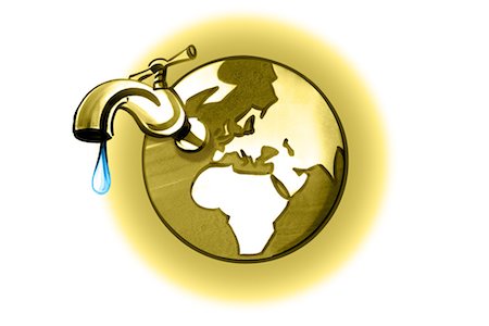 environmental issues and global warming - Earth with dripping faucet Stock Photo - Premium Royalty-Free, Code: 632-05554284