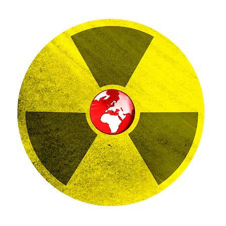 sketch - Radiation warning sysmbol with earth at its center Stock Photo - Premium Royalty-Free, Code: 632-05554286