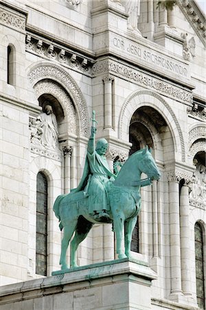 sacre coeur paris france nobody - Equestrian statue at Sacre Coeur, Montmartre, Paris, France Stock Photo - Premium Royalty-Free, Code: 632-05553864