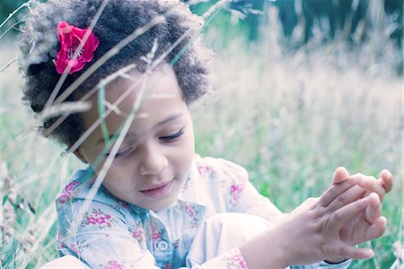 simsearch:632-03848358,k - Little girl playing outdoors Stock Photo - Premium Royalty-Free, Code: 632-05553969
