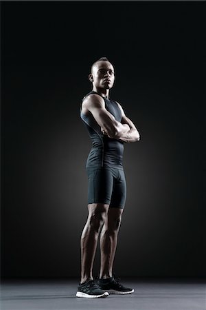 Muscular male athlete, portrait Foto de stock - Sin royalties Premium, Código: 632-05816942