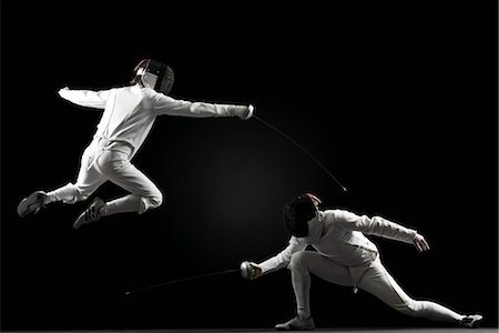 Fencers fencing Foto de stock - Sin royalties Premium, Código: 632-05816995