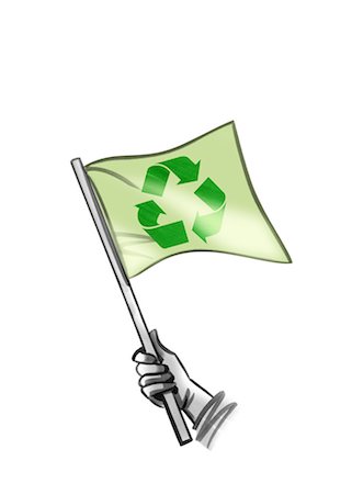 simsearch:700-03766843,k - Hand holding flag with recycling symbol Stock Photo - Premium Royalty-Free, Code: 632-05817157