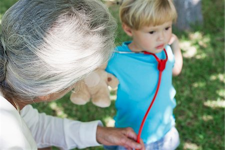 stethoscope child - Little girl and grandmother, cropped Stock Photo - Premium Royalty-Free, Code: 632-05845076
