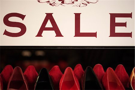 shoe rack - Sale sign over shoe rack Stock Photo - Premium Royalty-Free, Code: 632-06030070