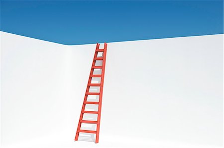 Ladder leaning against wall Stock Photo - Premium Royalty-Free, Code: 632-06118390