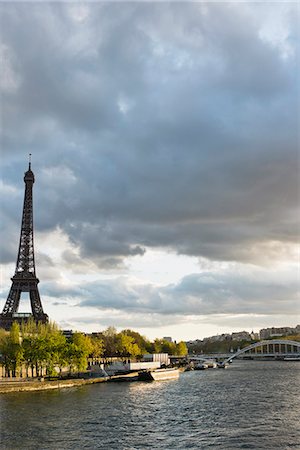 simsearch:632-06118673,k - Eiffel Tower viewed from Seine River, Paris, France Stock Photo - Premium Royalty-Free, Code: 632-06118547