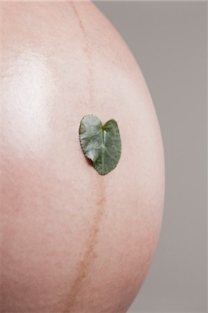 simsearch:632-06318000,k - Heart shaped leaf on pregnant woman's belly Fotografie stock - Premium Royalty-Free, Codice: 632-06118634