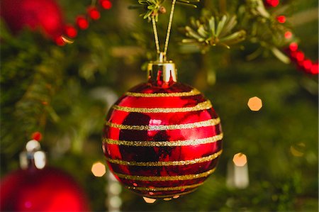 Christmas ornaments on tree Stock Photo - Premium Royalty-Free, Code: 632-06404304