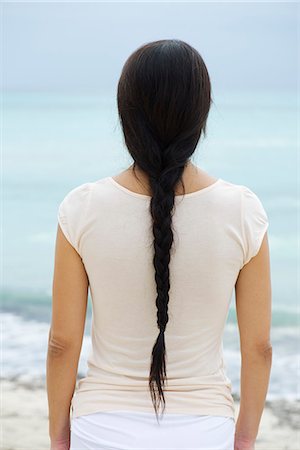 plaits back - Woman with long braid, rear view Stock Photo - Premium Royalty-Free, Code: 632-06404532