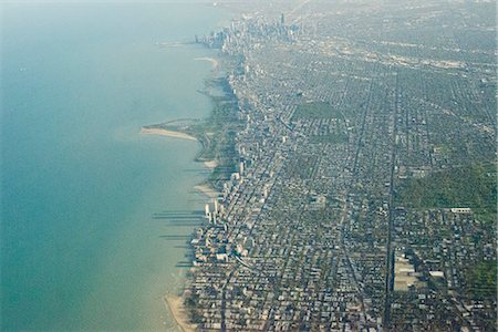 Ville américaine à partir d'un avion, Chicago Photographie de stock - Premium Libres de Droits, Code: 632-06404766