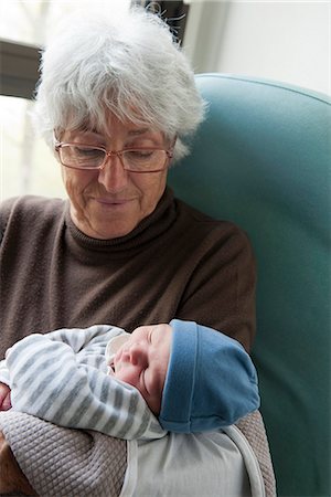 Grandmother holding newborn baby Stock Photo - Premium Royalty-Free, Code: 632-06967698