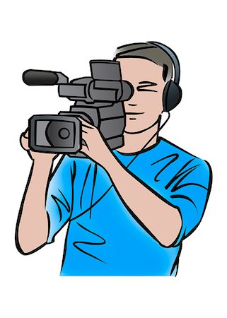 film camera silhouette - Illustration of a cameraman Stock Photo - Premium Royalty-Free, Code: 632-08227885