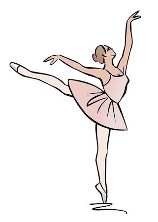 dancing ballerina - Illustration of ballerina performing an arabesque Stock Photo - Premium Royalty-Free, Code: 632-08227890