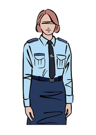 policemen - Illustration of female police officer Stock Photo - Premium Royalty-Free, Code: 632-08227905