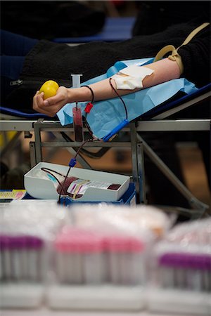 Person donating blood, cropped Stock Photo - Premium Royalty-Free, Code: 632-08331434