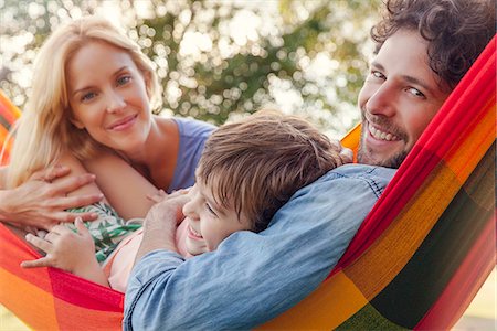 simsearch:632-08129876,k - Father and son lying together in hammock Stock Photo - Premium Royalty-Free, Code: 632-08698333