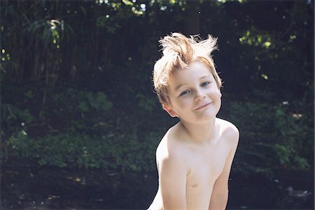 semi-dress - Bare-chested boy, portrait Stock Photo - Premium Royalty-Free, Code: 632-08698512