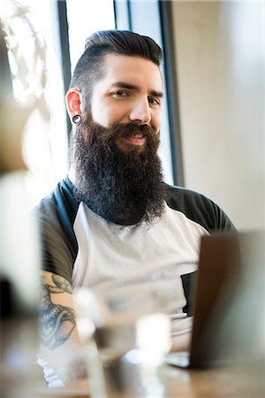 simsearch:632-08993526,k - Man with hipster beard, portrait Stock Photo - Premium Royalty-Free, Code: 632-09039907