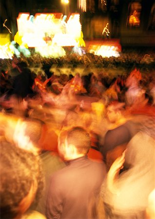 people gathering crowd - Crowd at night, blurred Stock Photo - Premium Royalty-Free, Code: 632-01136983