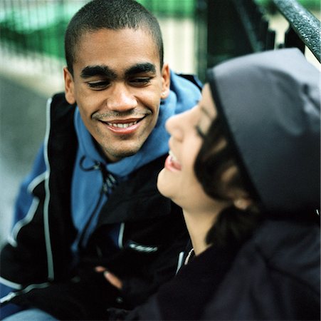 Young couple side by side, smiling Stock Photo - Premium Royalty-Free, Code: 632-01137053