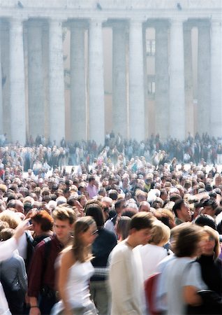 piazza di san pietro - Italy, Rome, crowd in St. Peter's Square Fotografie stock - Premium Royalty-Free, Codice: 632-01137140