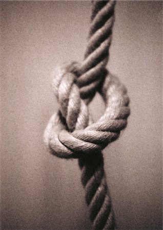 Strong rope with knot Stock Photo