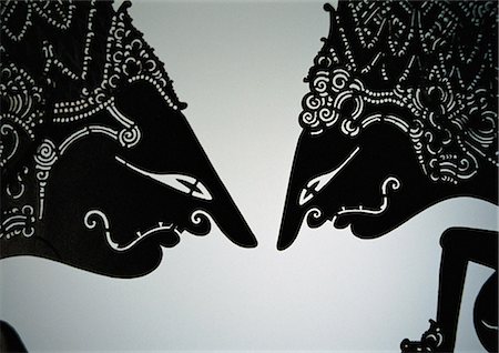 puppet silhouette - Traditional Indonesian shadow puppets, close-up Stock Photo - Premium Royalty-Free, Code: 632-01148665