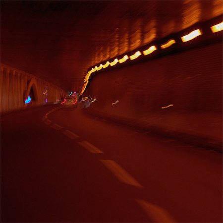 Traffic tunnel, long exposure Foto de stock - Sin royalties Premium, Código: 632-01149563