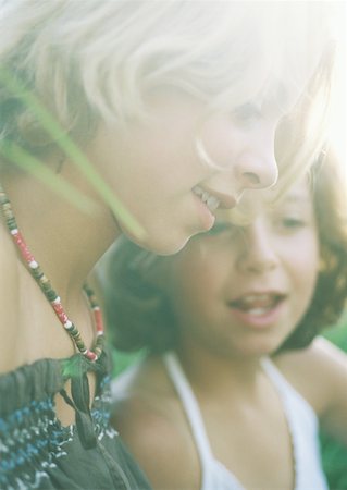 preteen beautiful face - Two girls, portrait Stock Photo - Premium Royalty-Free, Code: 632-01153658